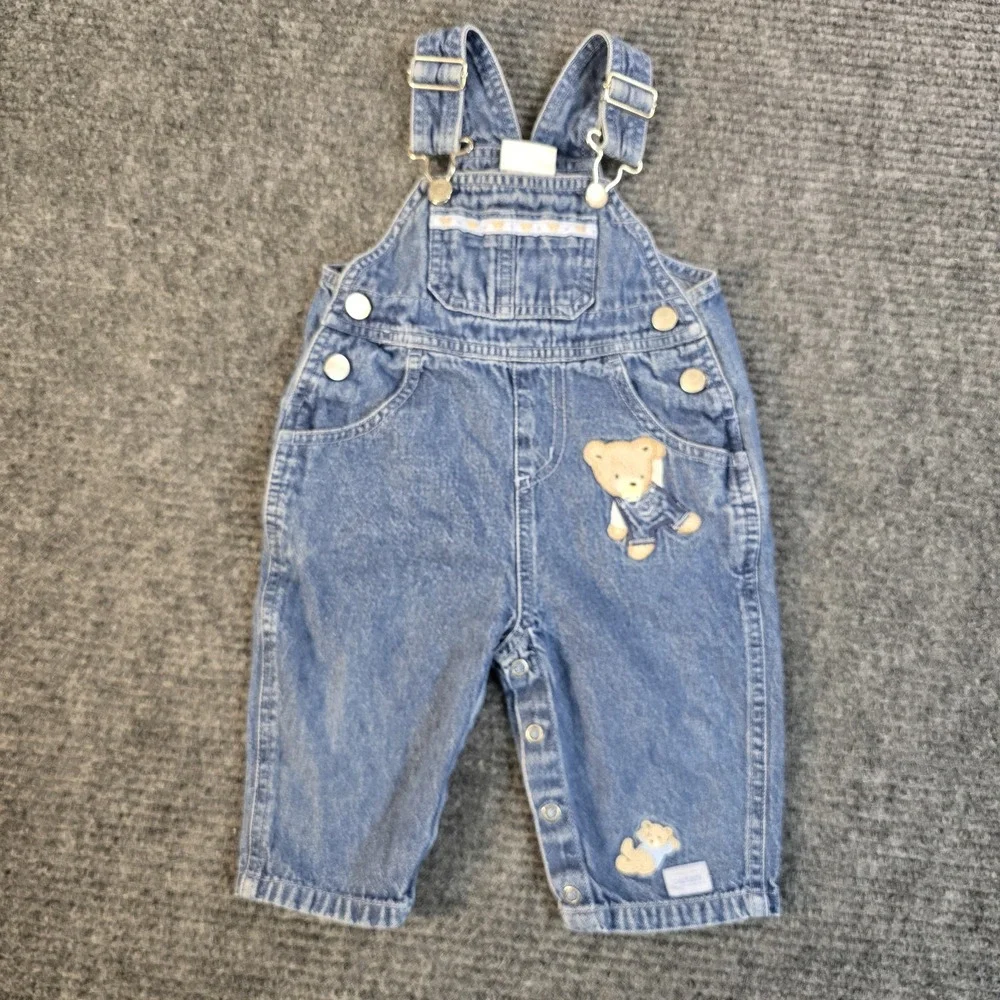 Vintage Carter's Overalls Bears Size 6-9 Months Boys Girls